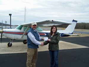 Brittany Waddell, Private Pilot, with Greg Hudson DPE